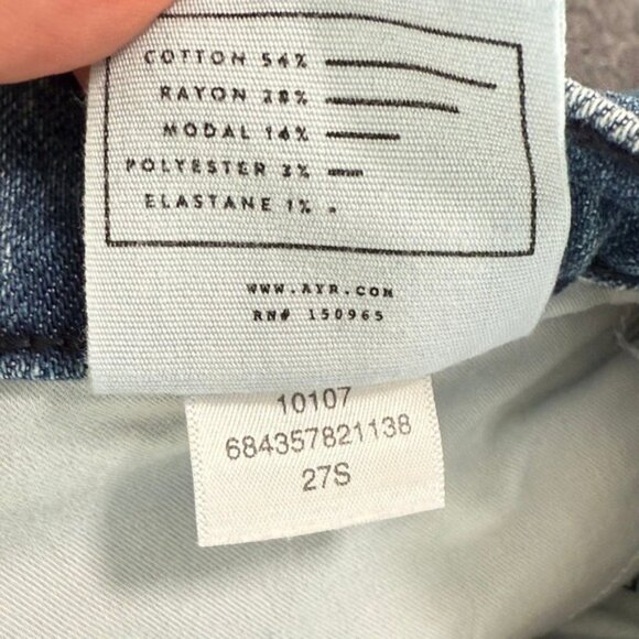 AYR The Secret Sauce Wide Leg Jeans Blue Wash Size 27S Comfort Stretch Boho Lux - Picture 7 of 13